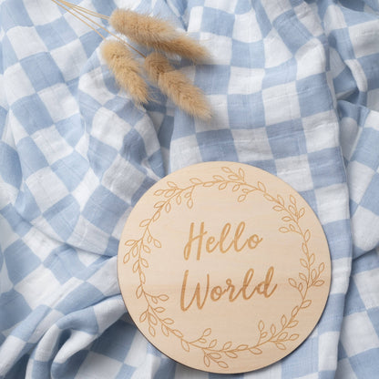 Mist Blue Checkered Organic Cotton Swaddle Set