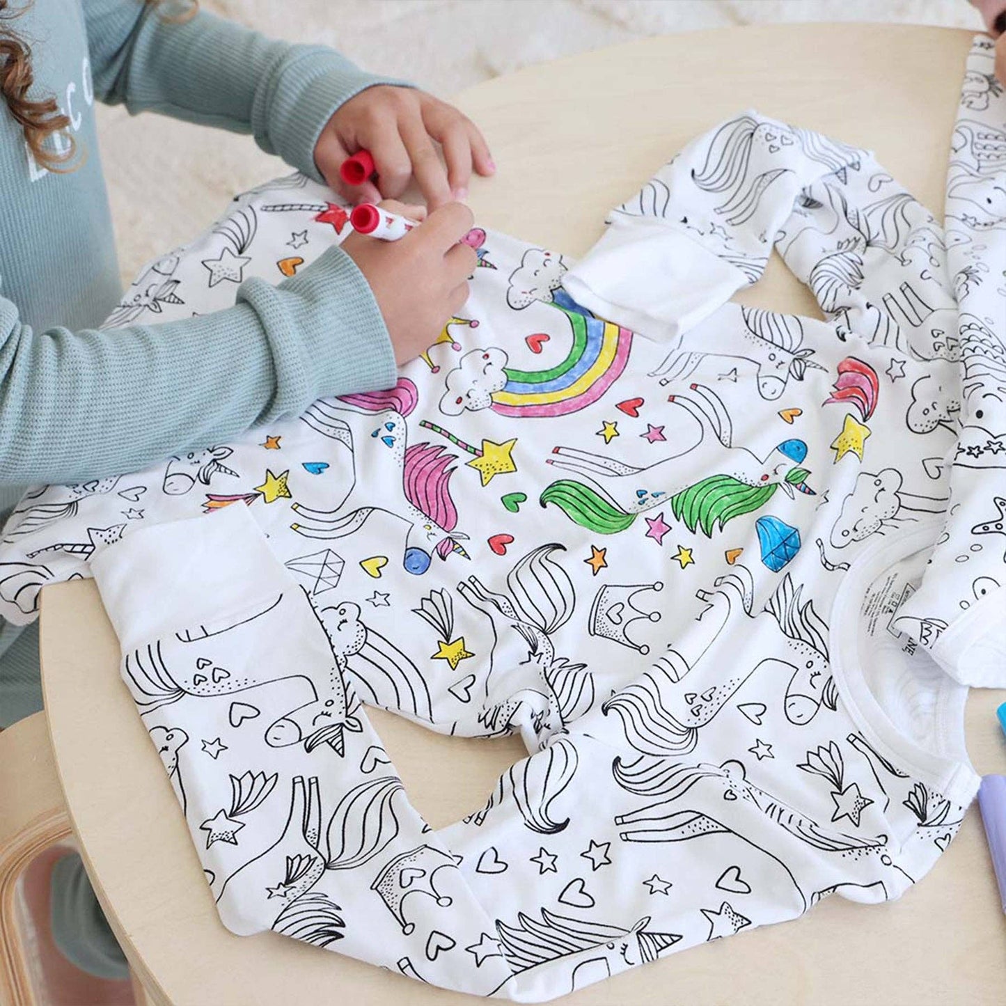 Colorable Enchanted Unicorns Pajama Set