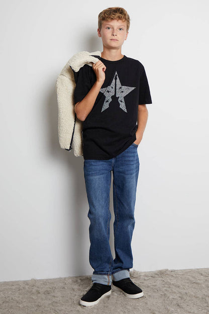 Vinyl Guitar Contrast Stitch Tee