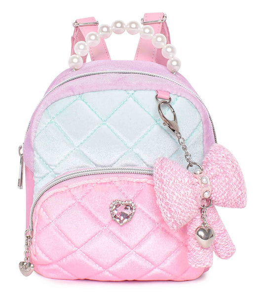 Velvet Quilted Micro Mini Backpack