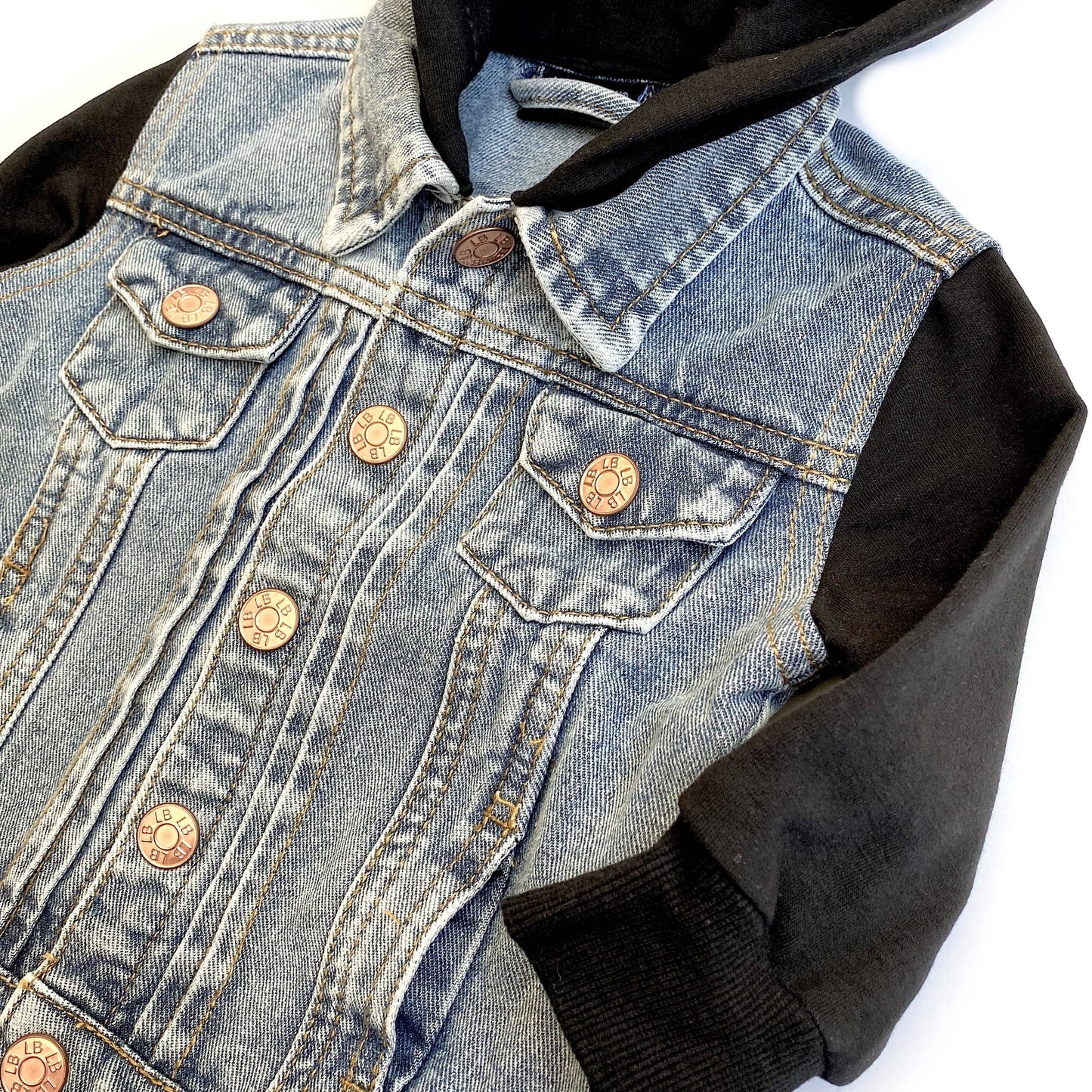 Black Hooded Denim Jacket