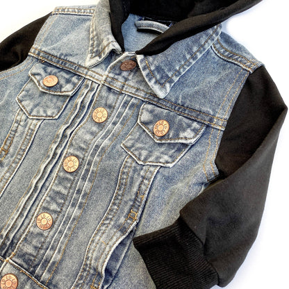 Black Hooded Denim Jacket