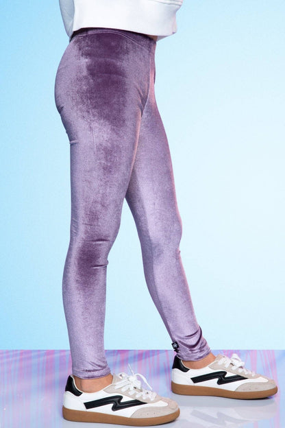 Purple Velour Long Legging