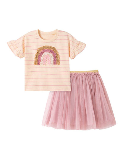 Mauve Rainbow Tulle Skirt Set
