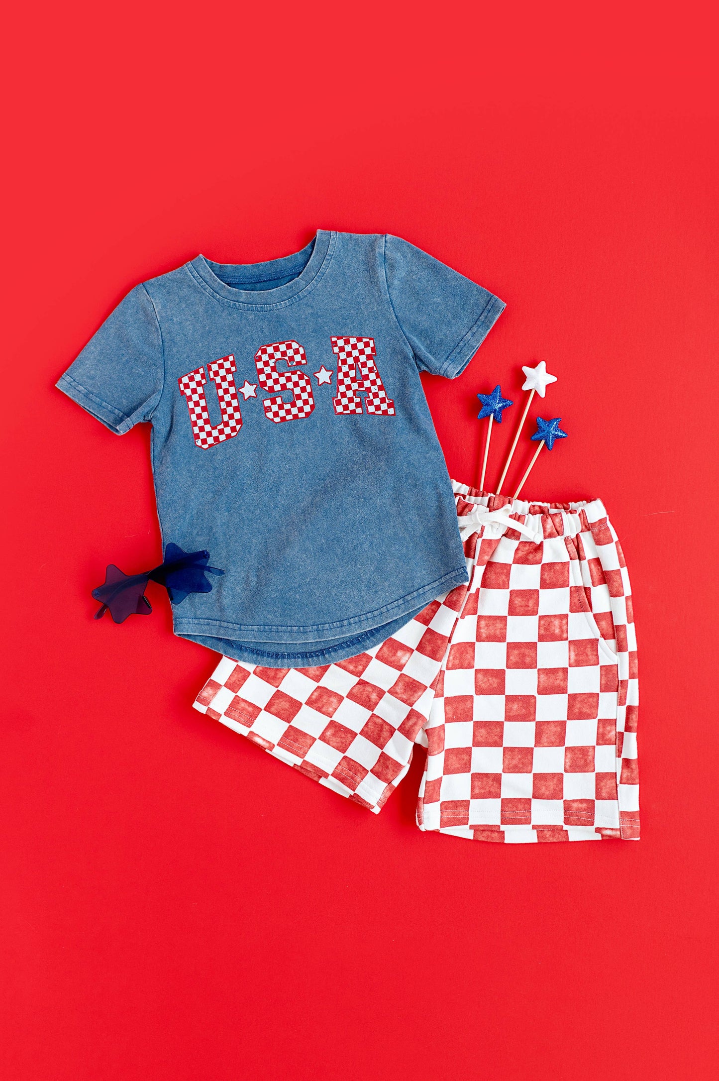 Red Check Shorts