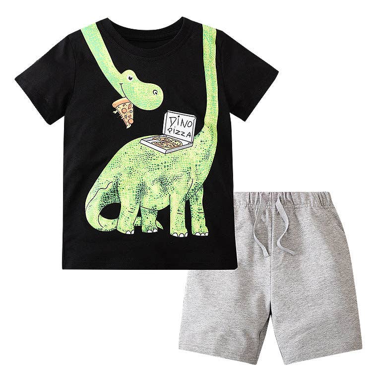 Dino Pizza Tee + Shorts Set