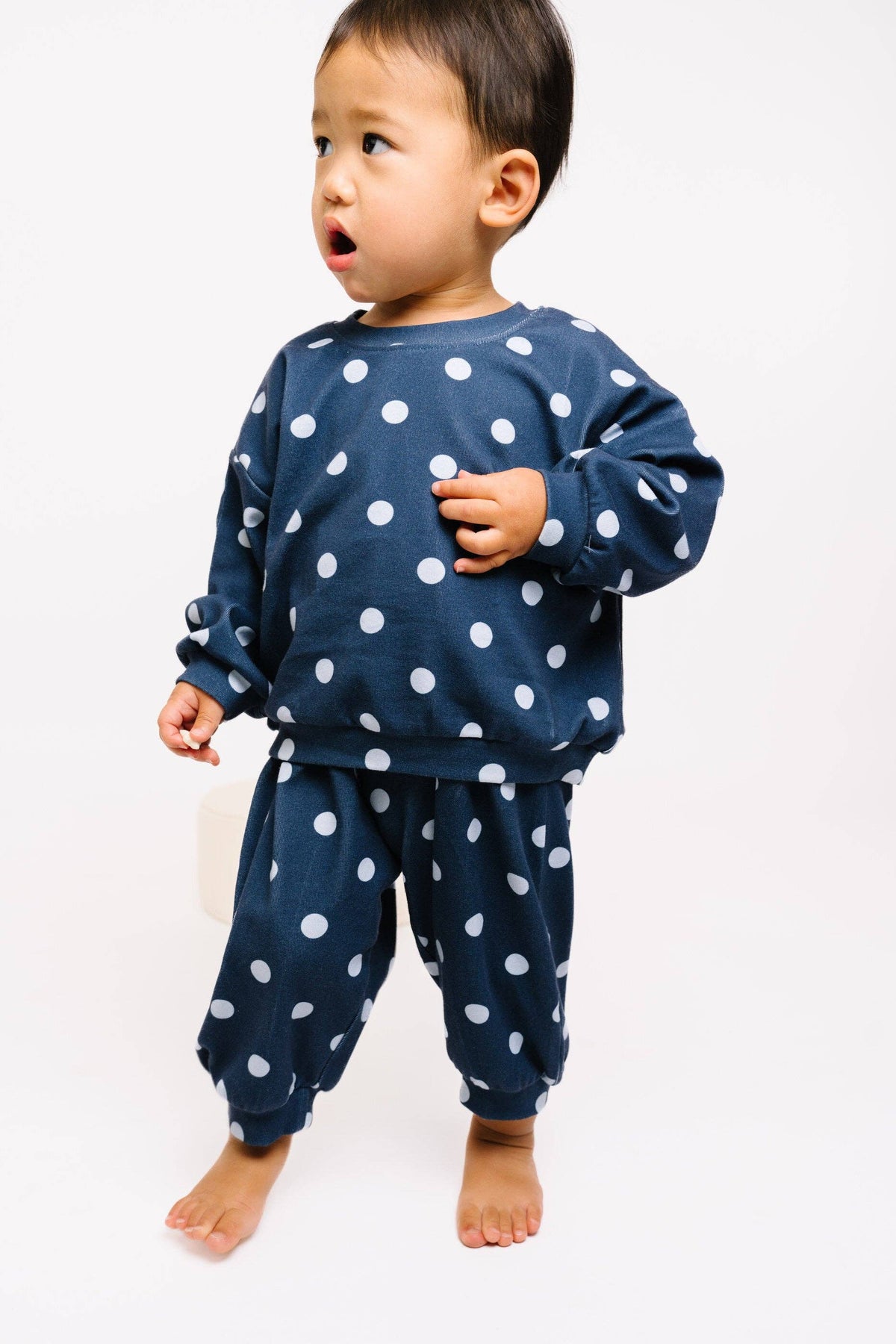 Navy Polka Dot Set