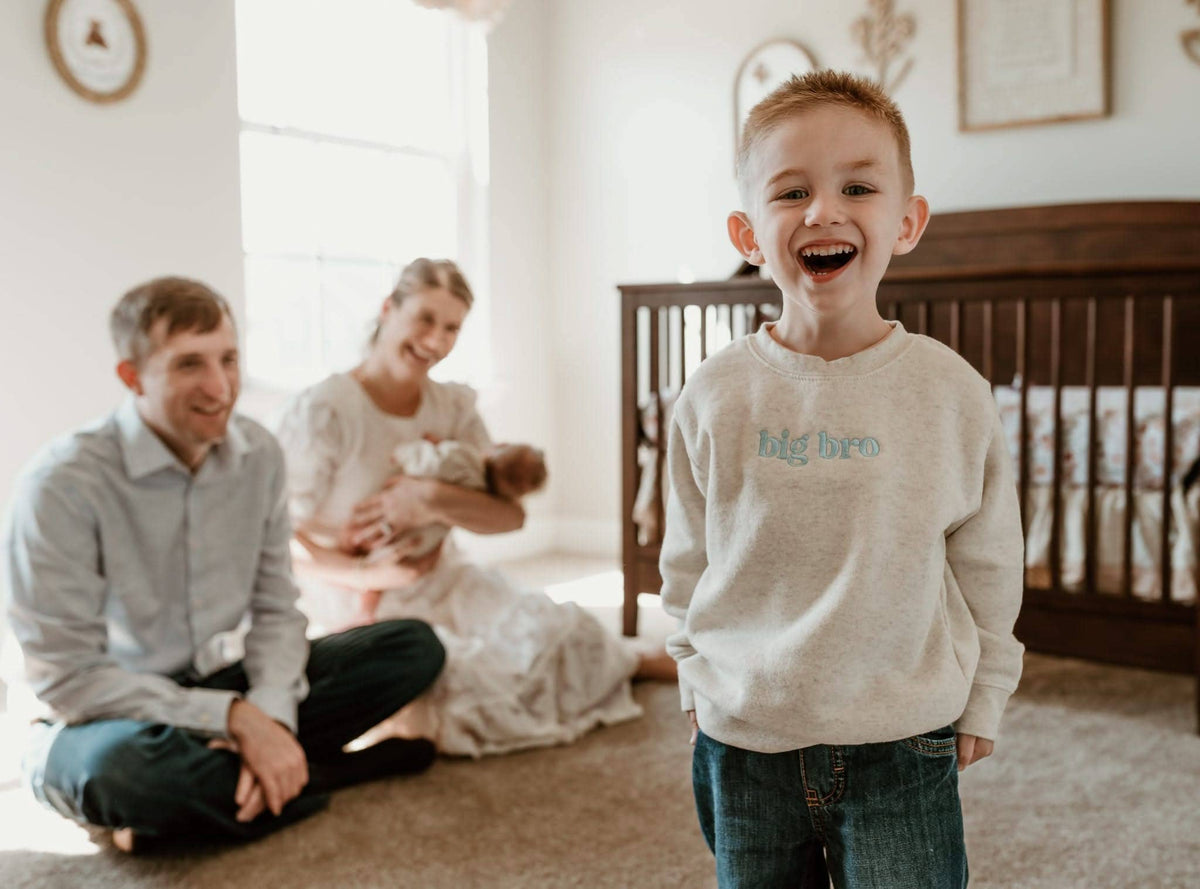 Little Bro Embroidered Pullover Sweatshirt