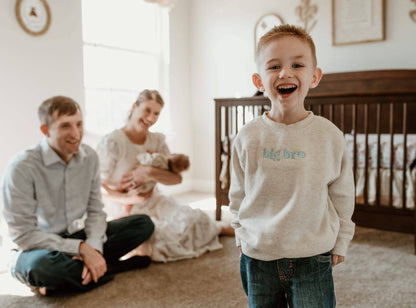Little Bro Embroidered Pullover Sweatshirt