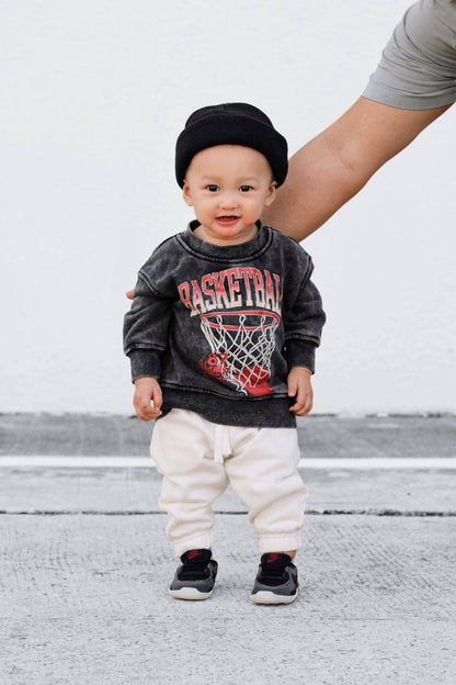 Vintage Inspired Basketball Baby Crew