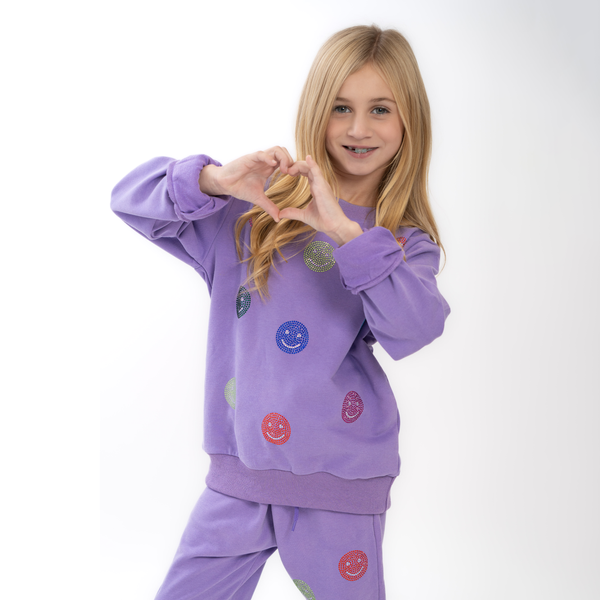 Sparkle Smiley Purple Sweatsuit