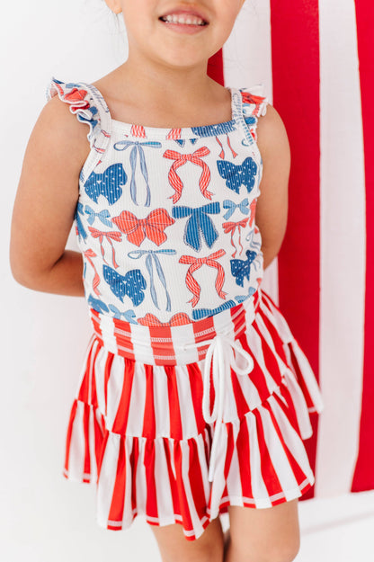 Red Stripe Skort