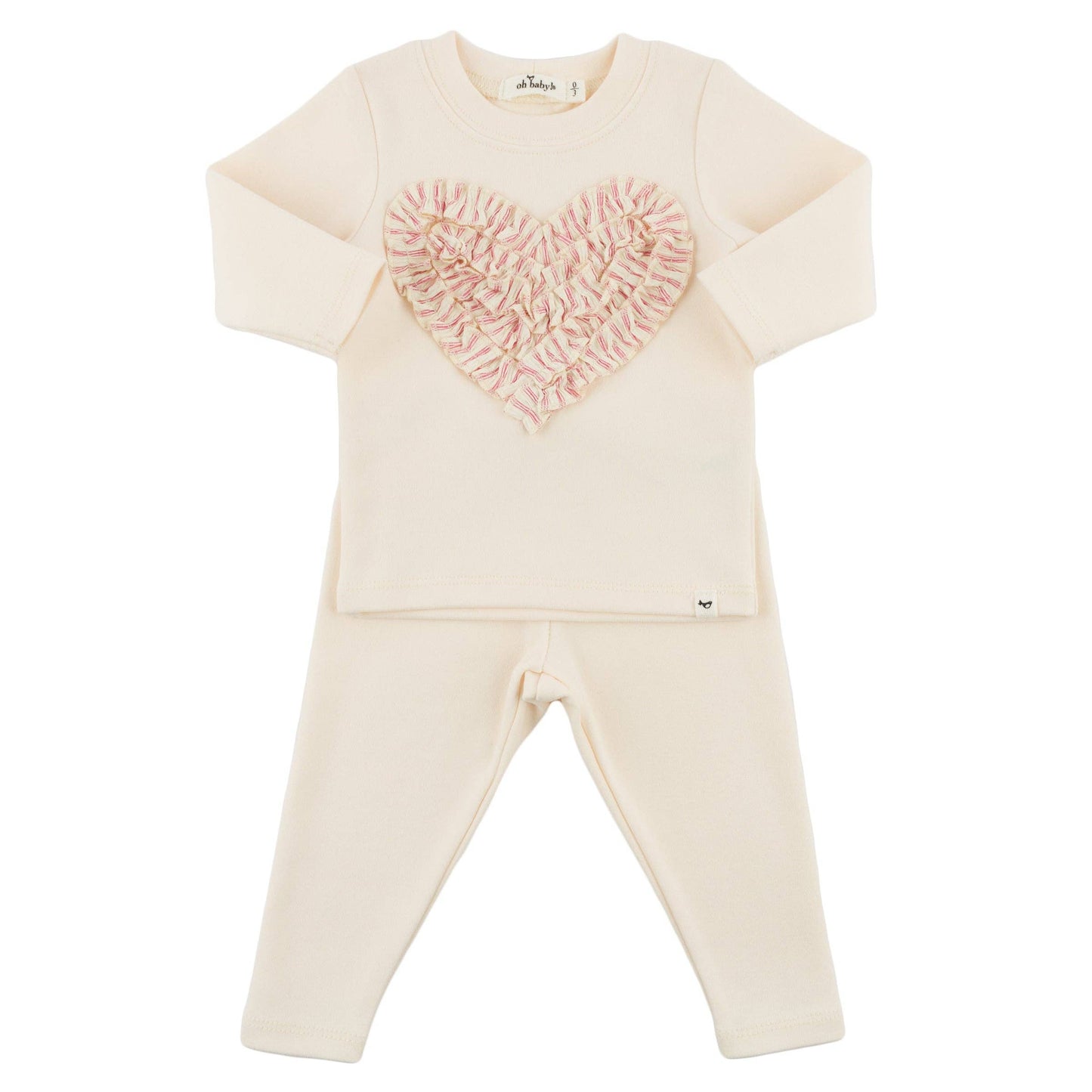 Stripe Ruffle Heart Set