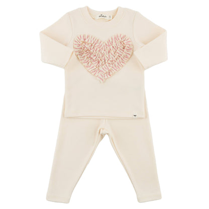 Stripe Ruffle Heart Set