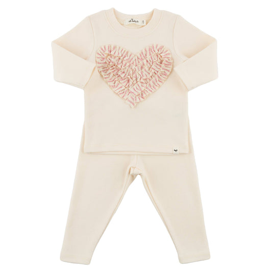 Stripe Ruffle Heart Set
