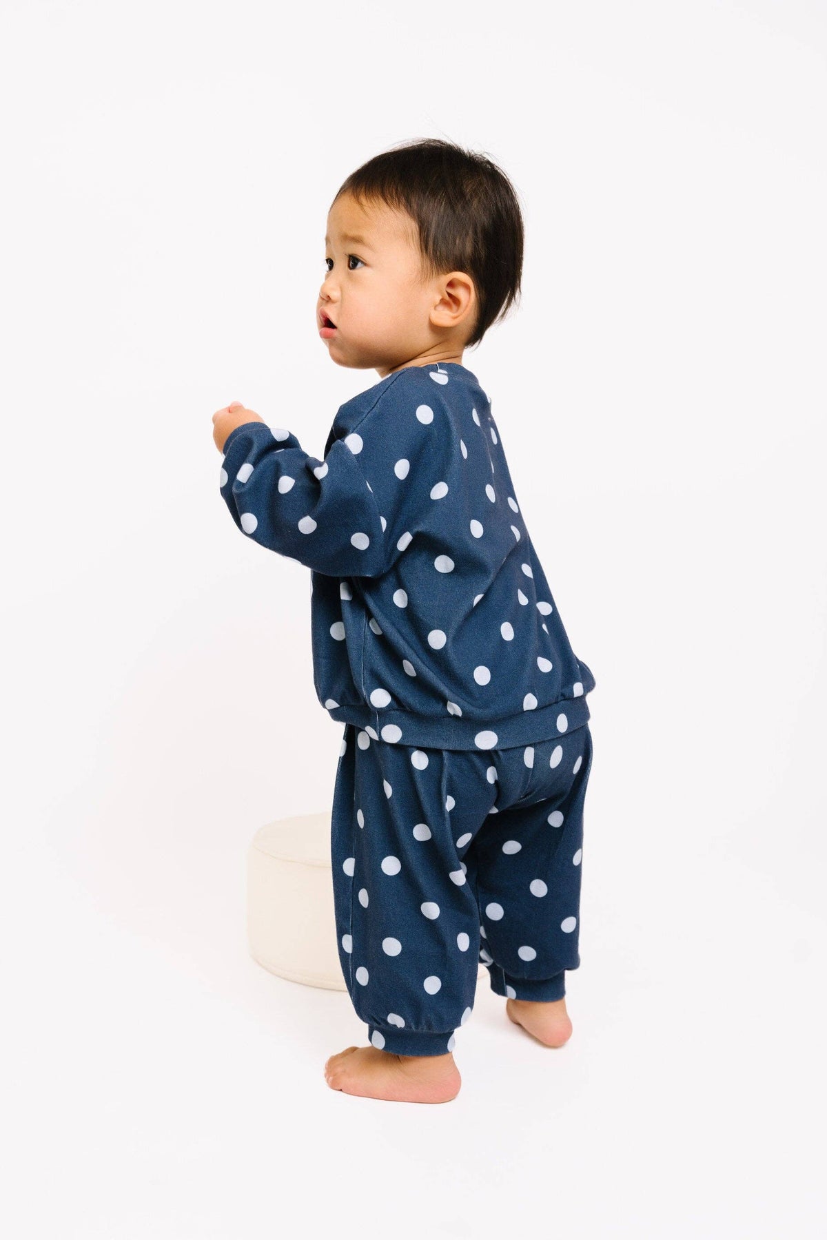 Navy Polka Dot Set