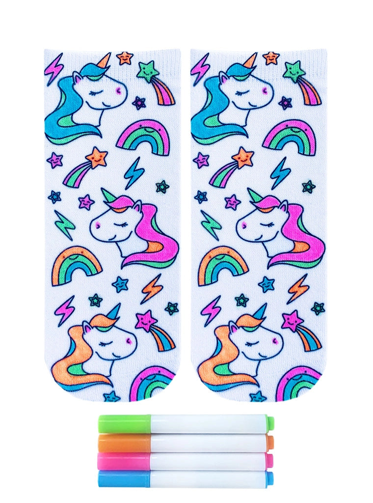 Unicorn Galaxy Coloring Socks