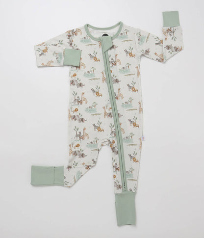 Soft Safari Bamboo Convertible Zipper Romper