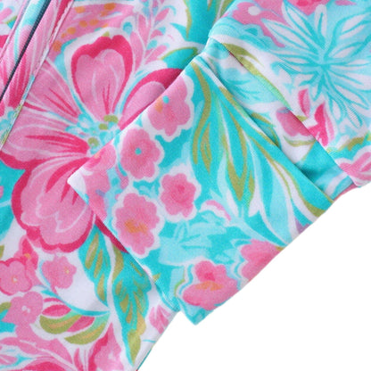 PoshTOT Bright Florals Bamboo Convertible Zip Romper