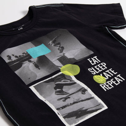 Skate Repeat Contrast Stitch Tee