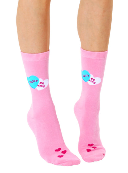 Be Mine Candy Hearts Adult 3D Socks