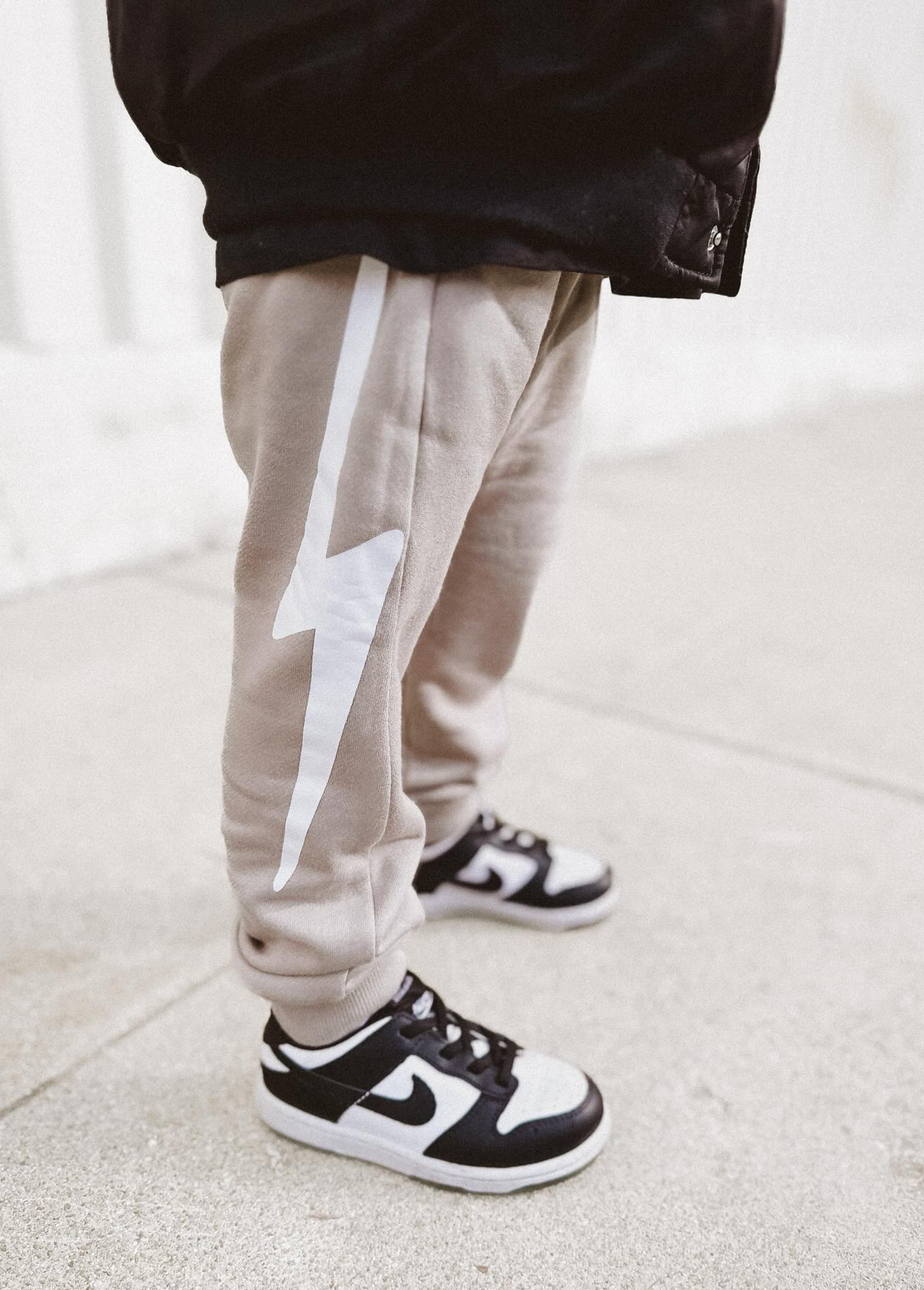 Taupe Lightning Bolt Joggers