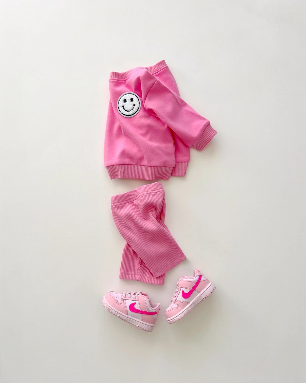 Pink Smile Biker Shorts Set