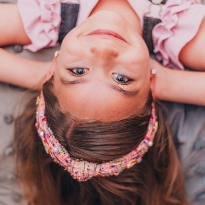 Pink Embellished Knot Headband