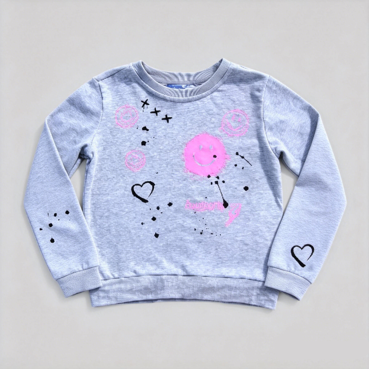 Gray Smiley Sweatshirt + Legging Set