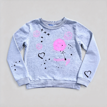 Gray Smiley Sweatshirt + Legging Set
