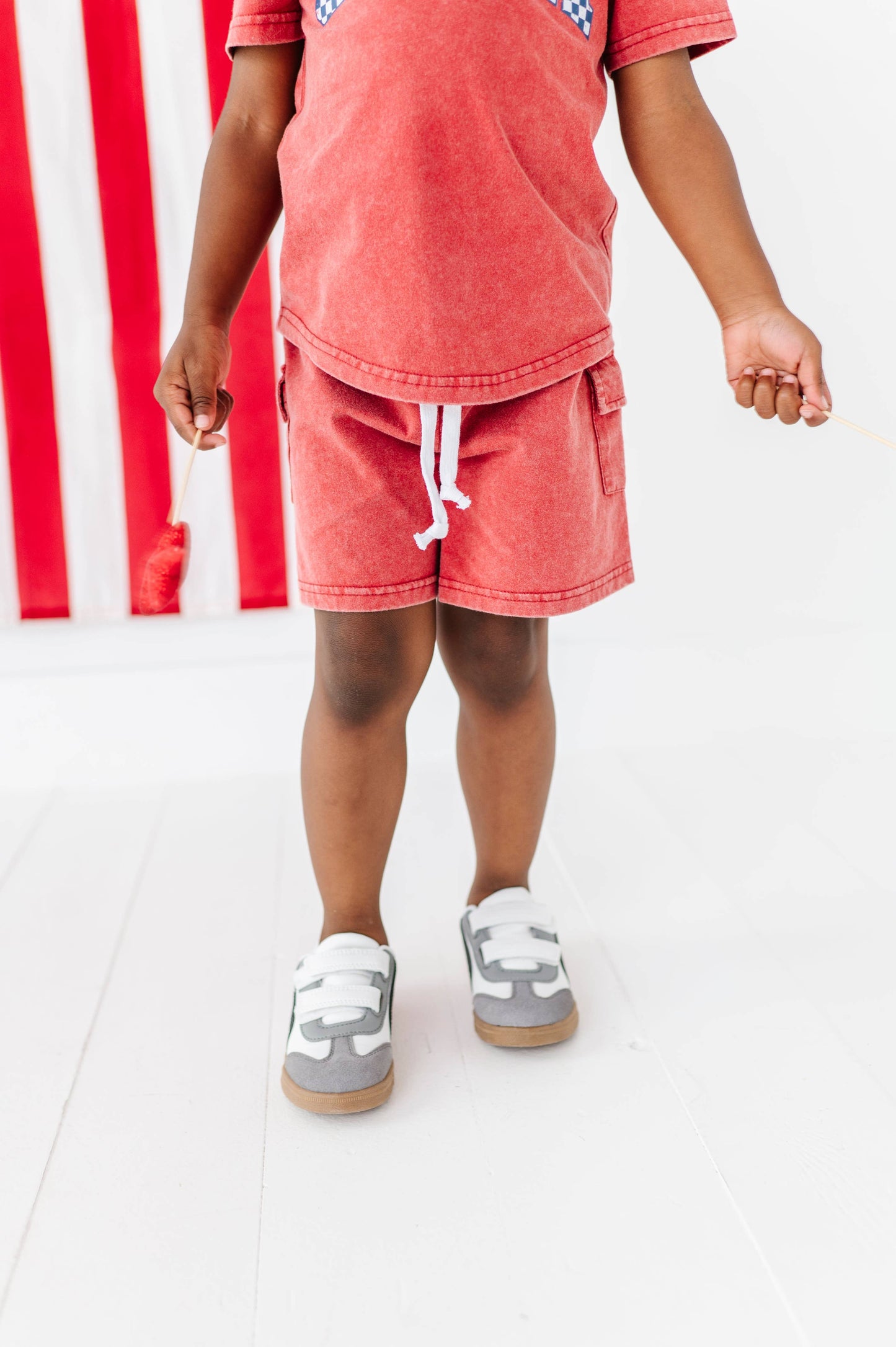 Red Vintage Cargo Shorts