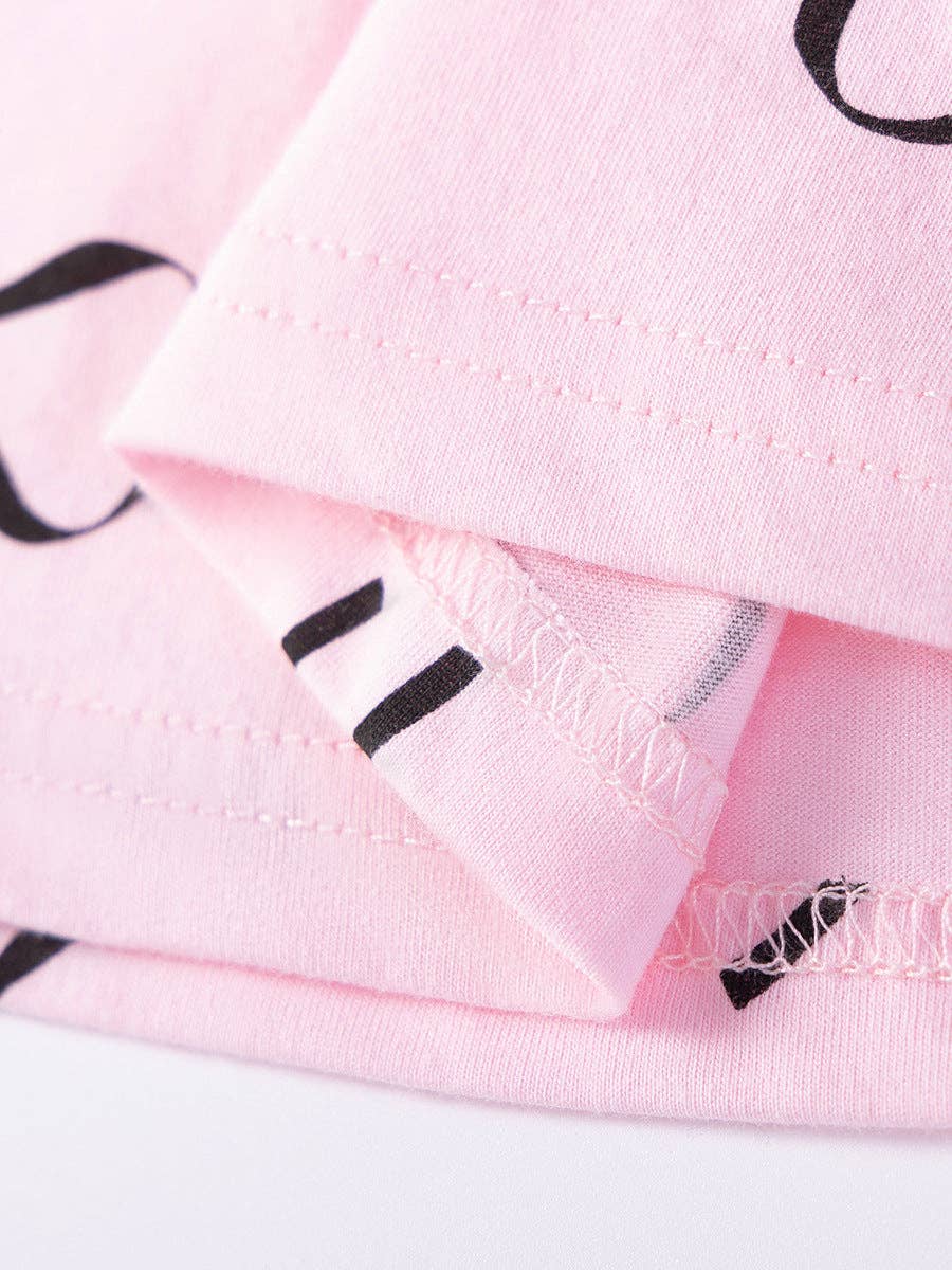 Coquette Print Pink Flutter Dress