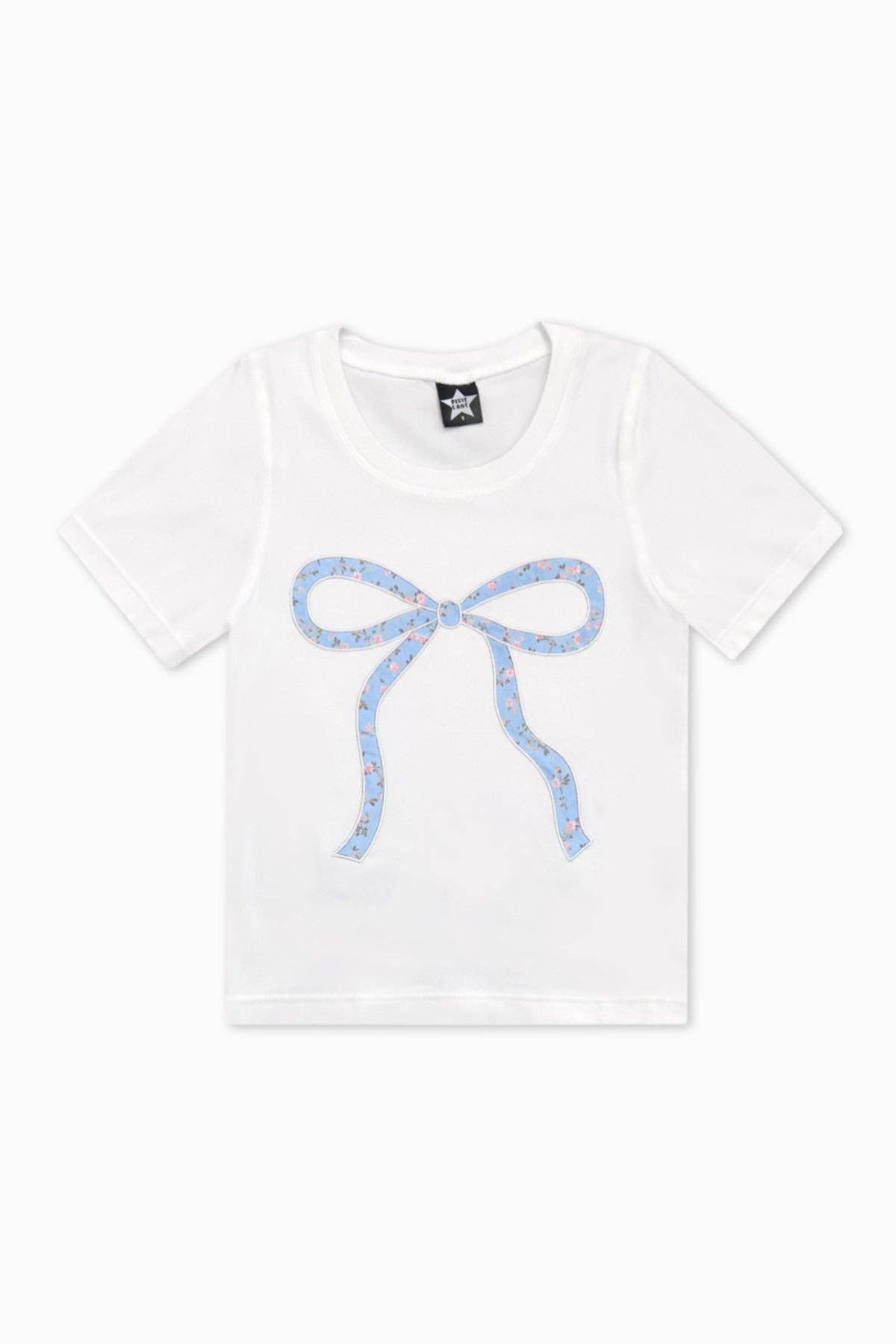 Ivory Floral Bow S/S Fitted Tee