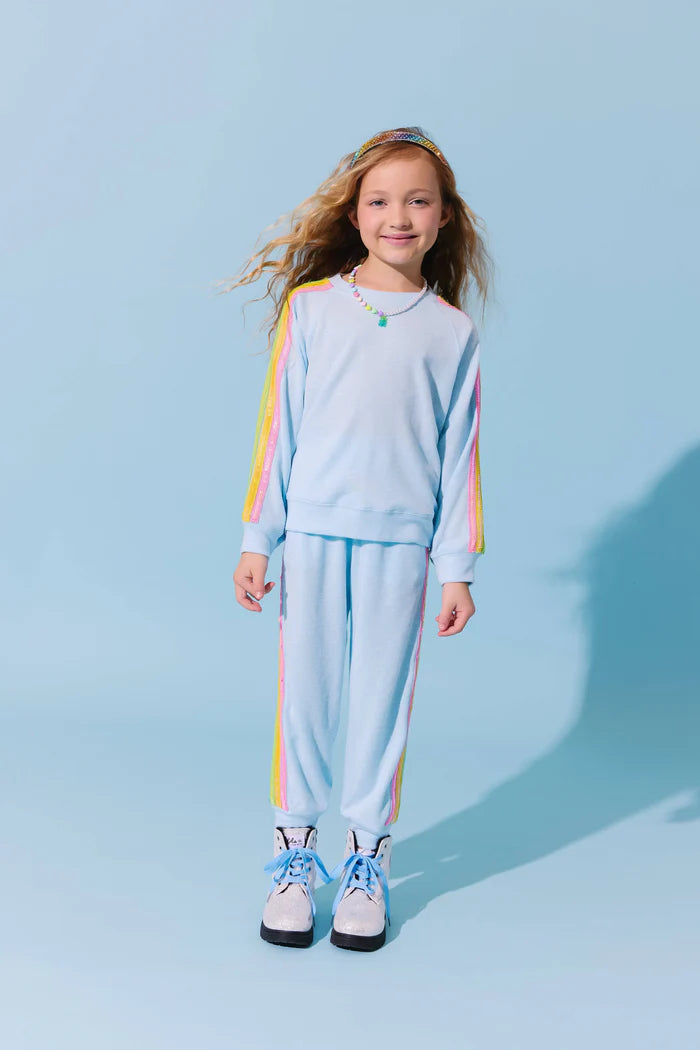 Blue Rainbow Sequin Set