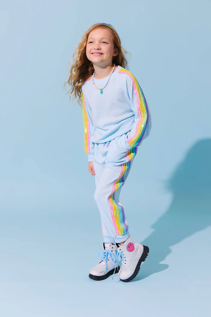 Blue Rainbow Sequin Set