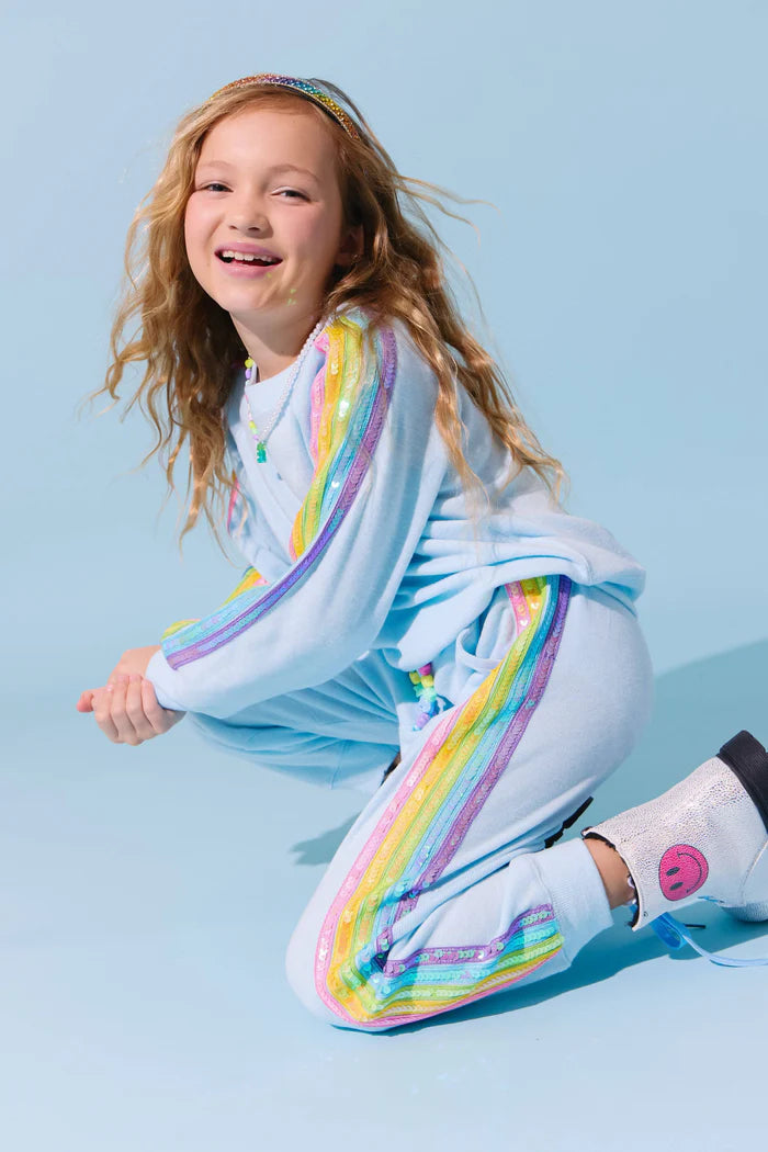 Blue Rainbow Sequin Set