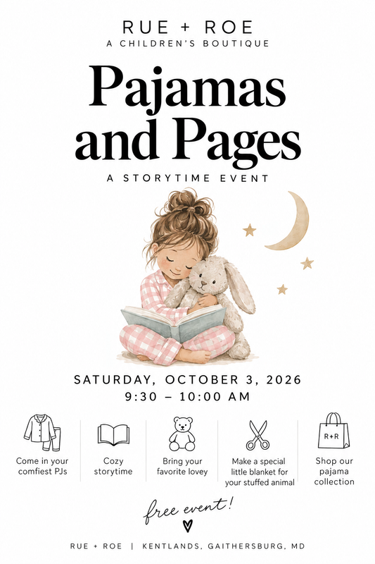 Pajamas + Pages, A Free Storytime Morning at RUE + ROE