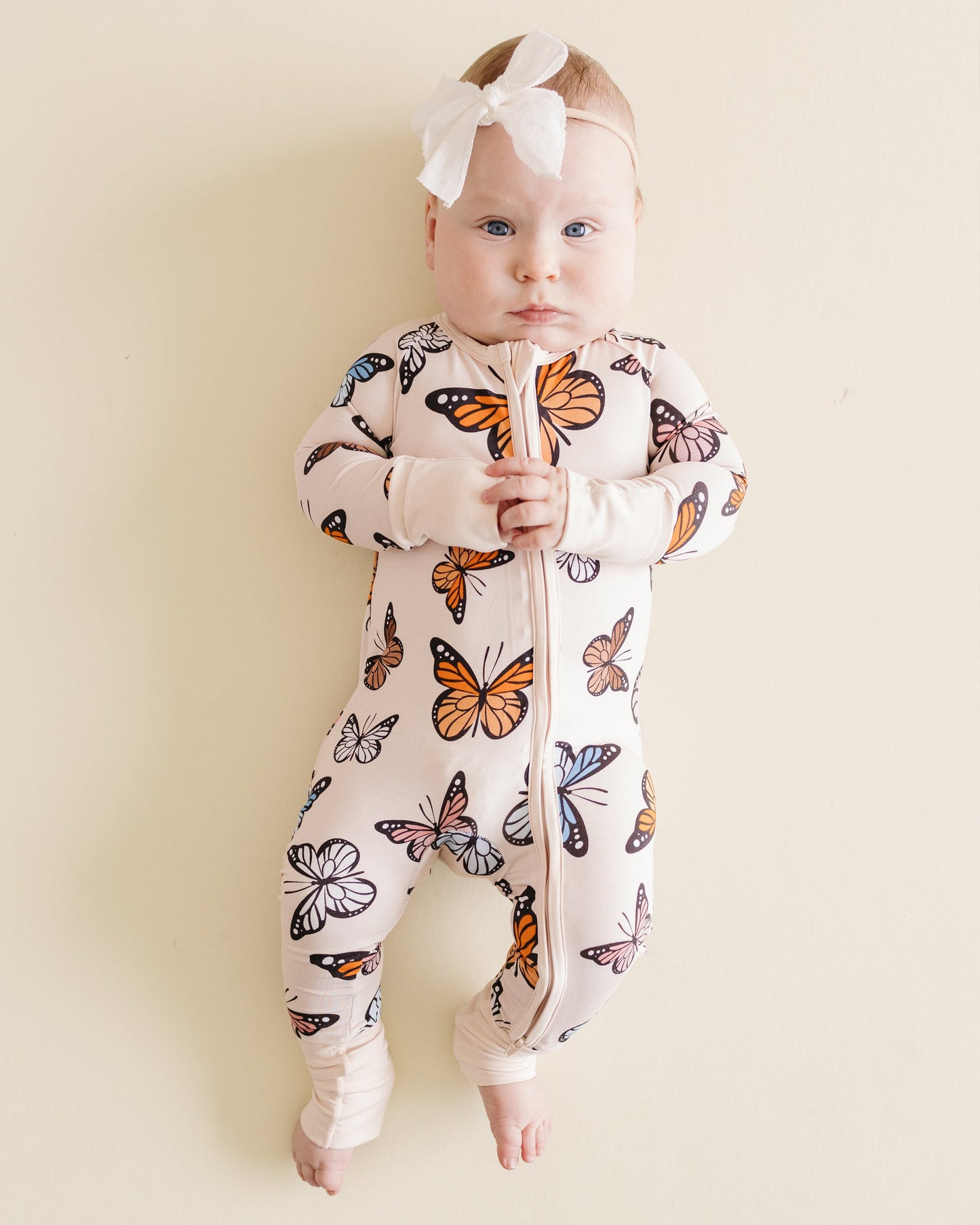 Butterflies Bamboo Zip Romper