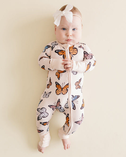 Butterflies Bamboo Zip Romper