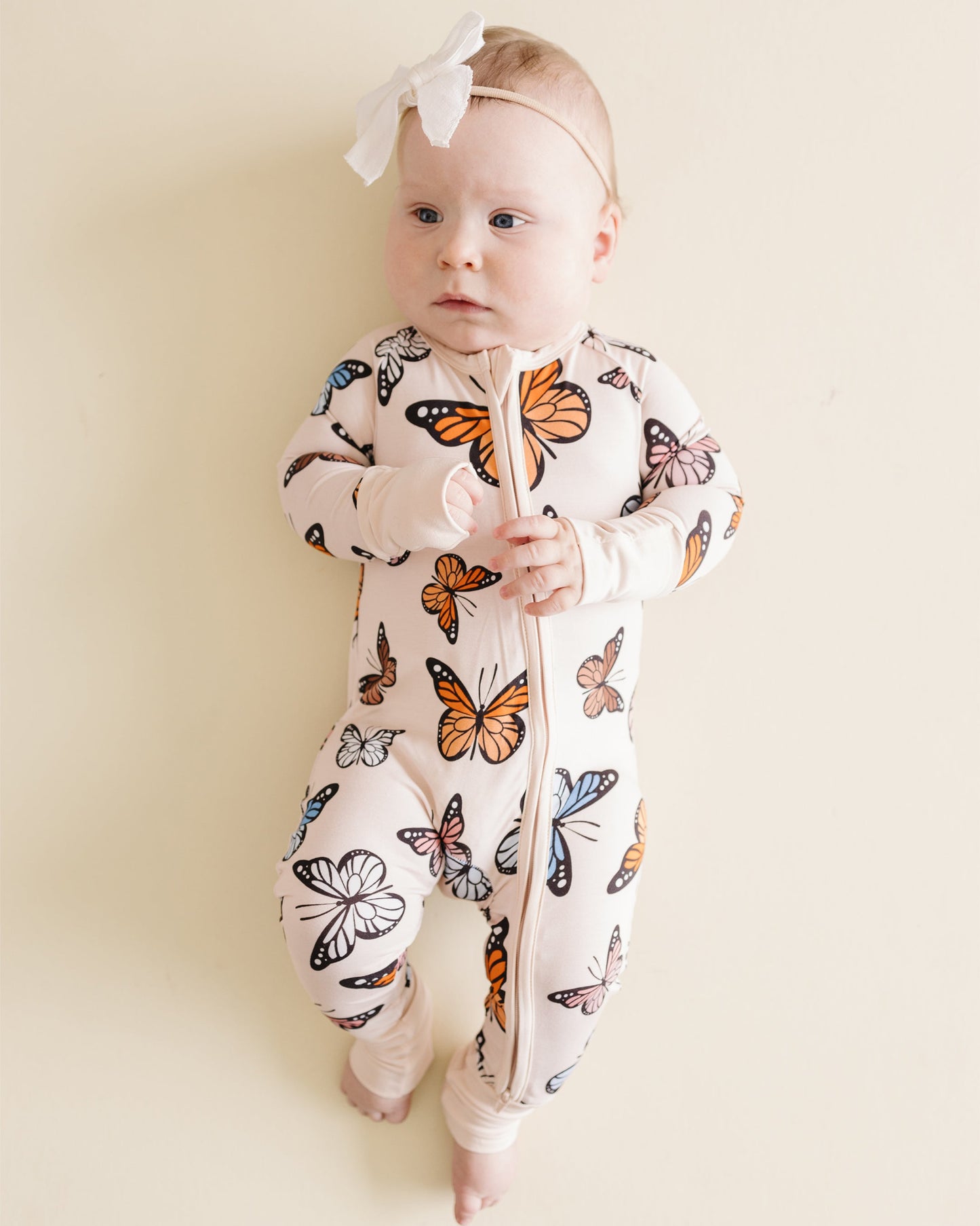 Butterflies Bamboo Zip Romper