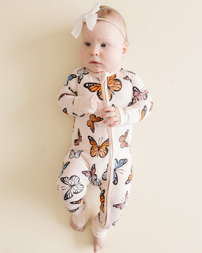 Butterflies Bamboo Zip Romper
