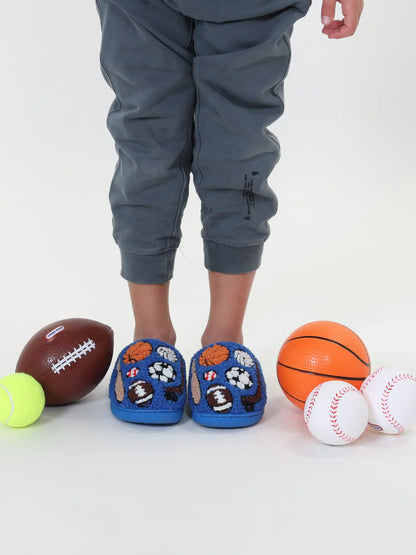 Blue Sports Fan Slippers