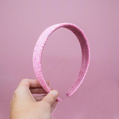 Pink Glitter Tapered Headband