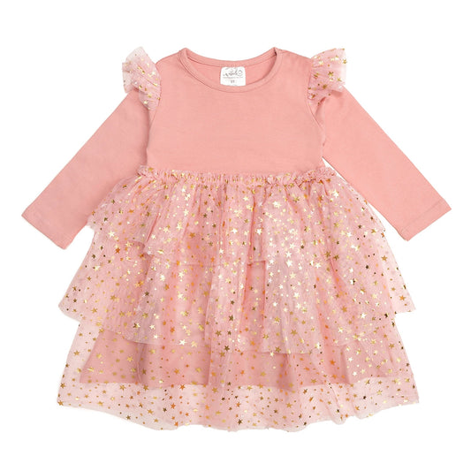 Blush Shimmer L/S Tutu Dress