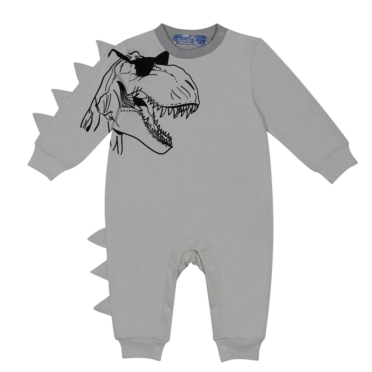 Grey 3D T-Rex Romper