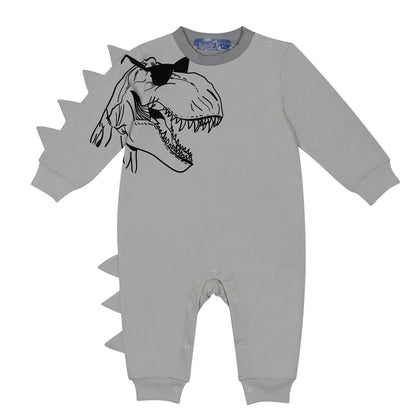 Grey 3D T-Rex Romper