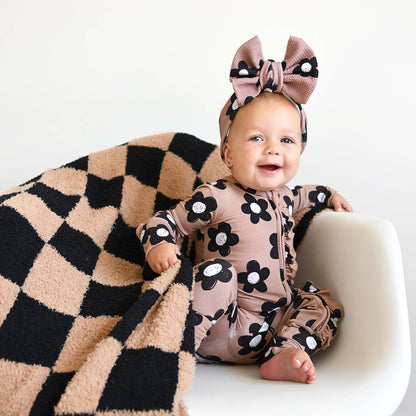 Coco Flowers Ruffle Bamboo Zip Romper