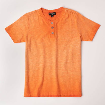 Orange Slub Henley