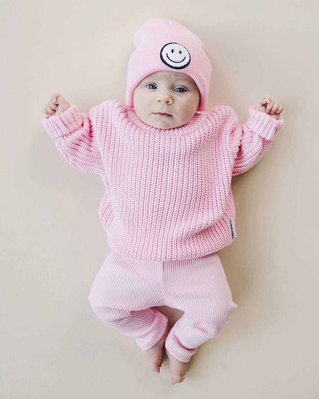 Smiley Beanie in Pink