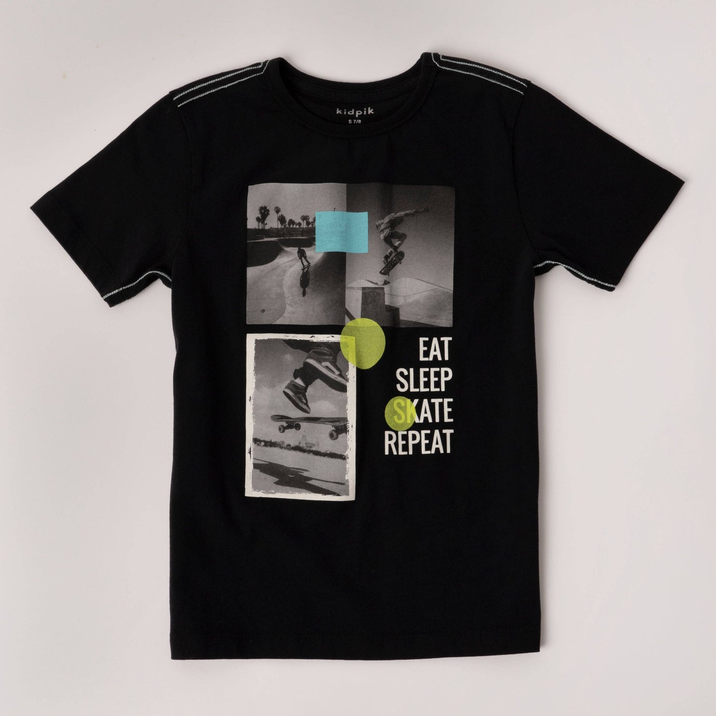 Skate Repeat Contrast Stitch Tee